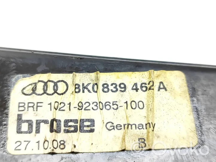 Audi A4 S4 B8 8K Mechanizm podnoszenia szyby tylnej bez silnika 8K0839462A