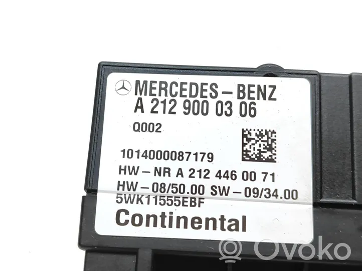 Mercedes-Benz E W212 Unité de commande / module de pompe à carburant A2129000306