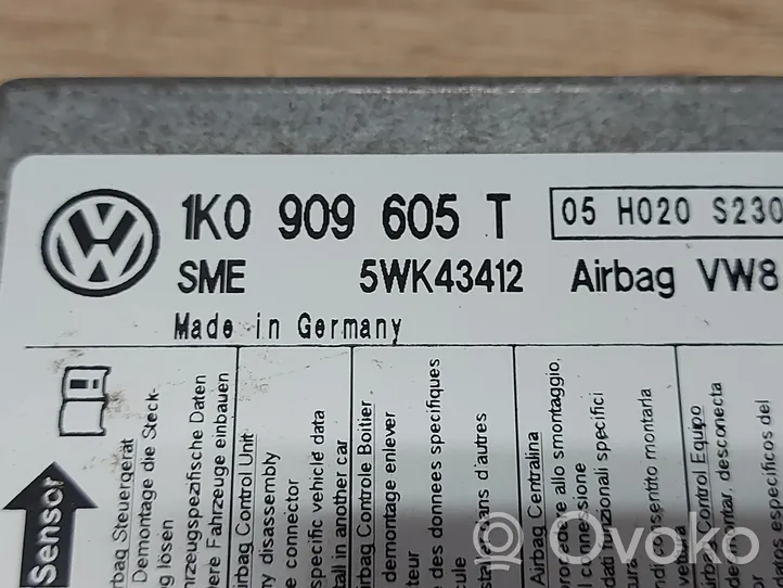 Skoda Octavia Mk2 (1Z) Sterownik / Moduł Airbag 1K0909605T