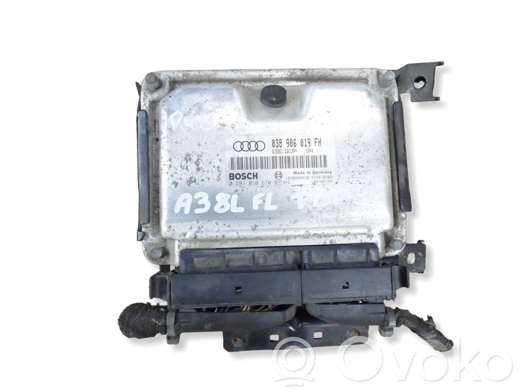 Engine control unit/module   038906019FH,1039S00216,0281010670
