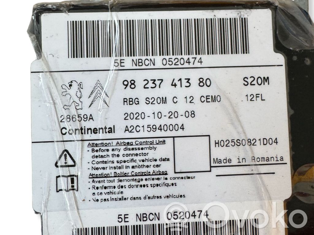 Citroen C3 Centralina/modulo airbag 