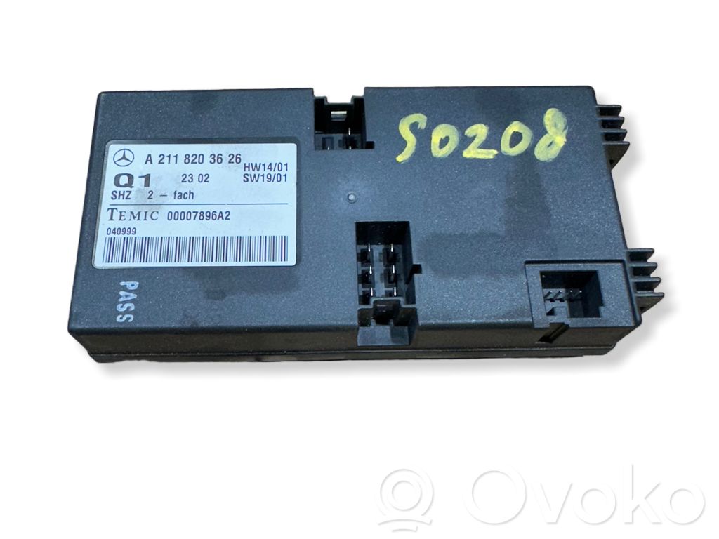 Module de commande de siège   A2118203626,00007896A2,040999