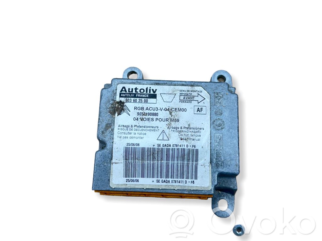 Airbag control unit/module   603602500,9653190880