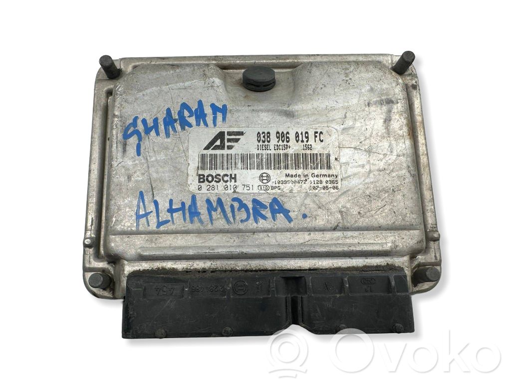 Engine control unit/module   038906019FC,1039S00472,0281010751