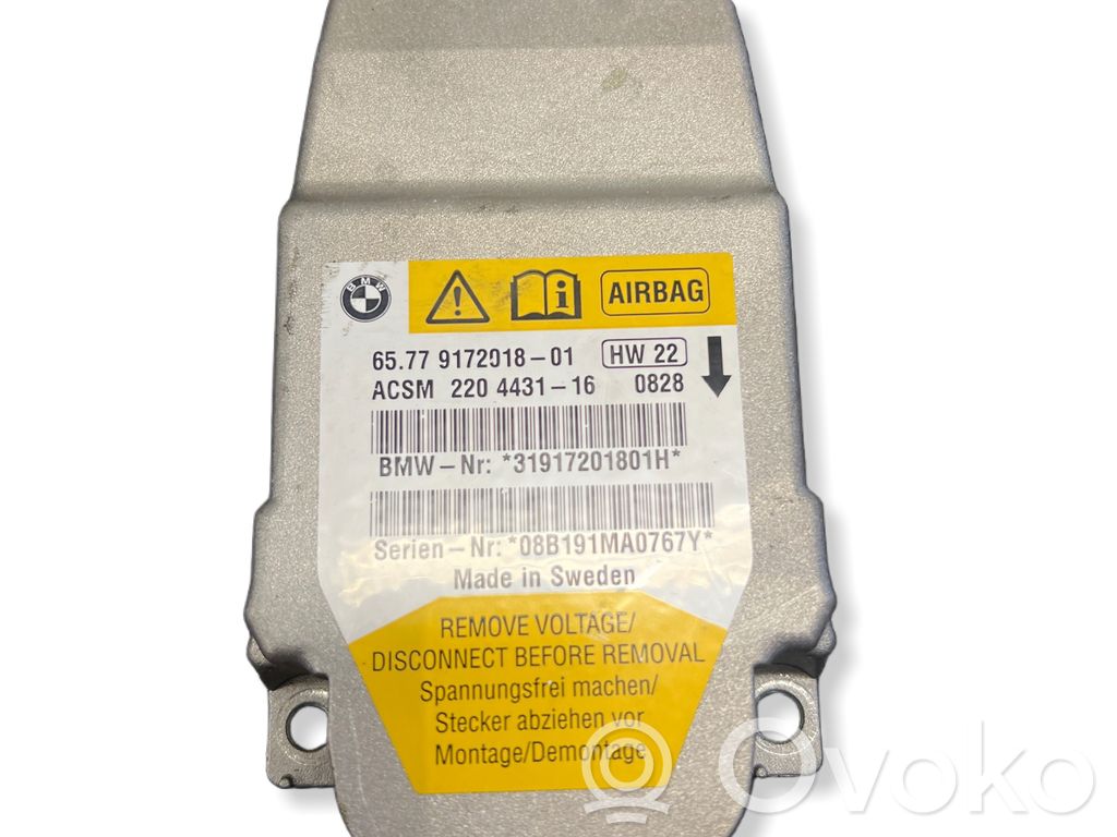 Airbag control unit/module   9172018,08B191MA076,220443116,31917201801H