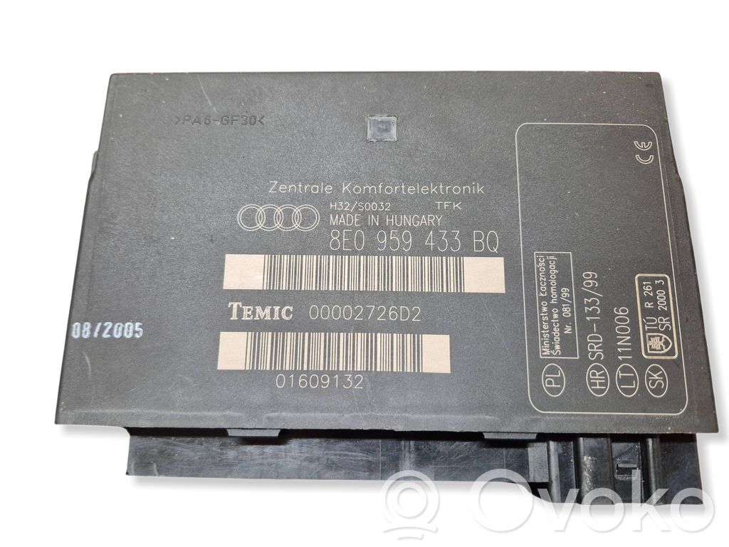 Audi A4 S4 B7 8E 8H Moduł / Sterownik komfortu 