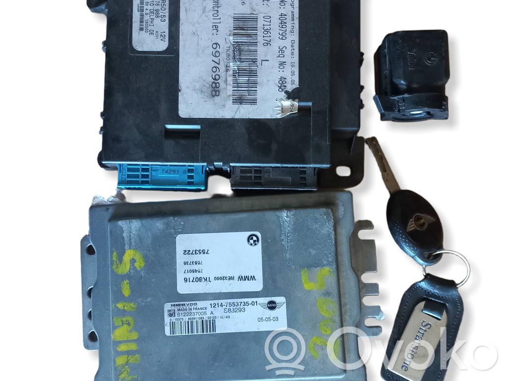 Mini One - Cooper R50 - 53 Komputer / Sterownik ECU i komplet kluczy 