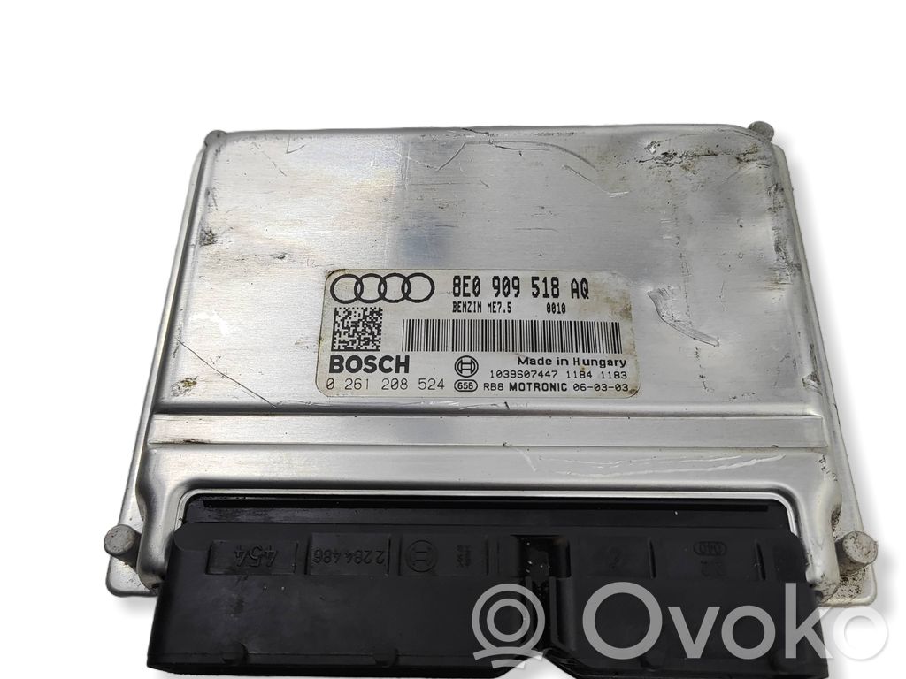 Engine control unit/module   8E0909518AQ,0261208524,1039S07447