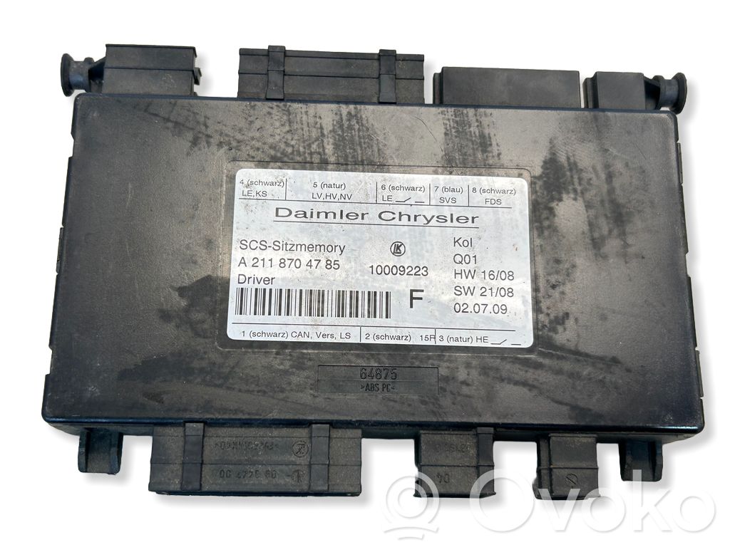 Mercedes-Benz CLS C219 Module de commande de siège 