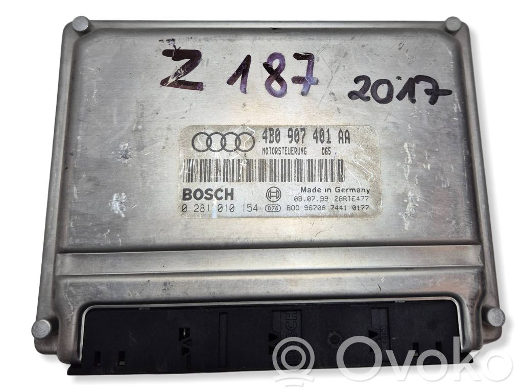 Engine control unit/module   4B0907401AA,28RTE477,0281010154