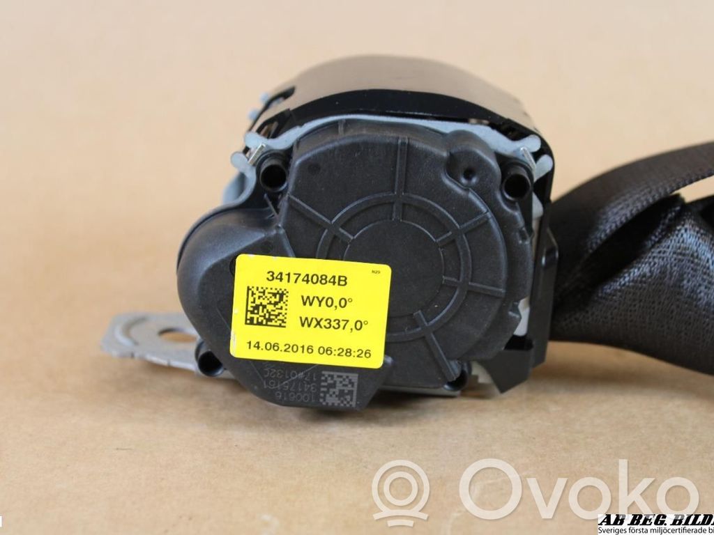 Opel Astra K Pas bezpieczeństwa fotela tylnego środkowego 