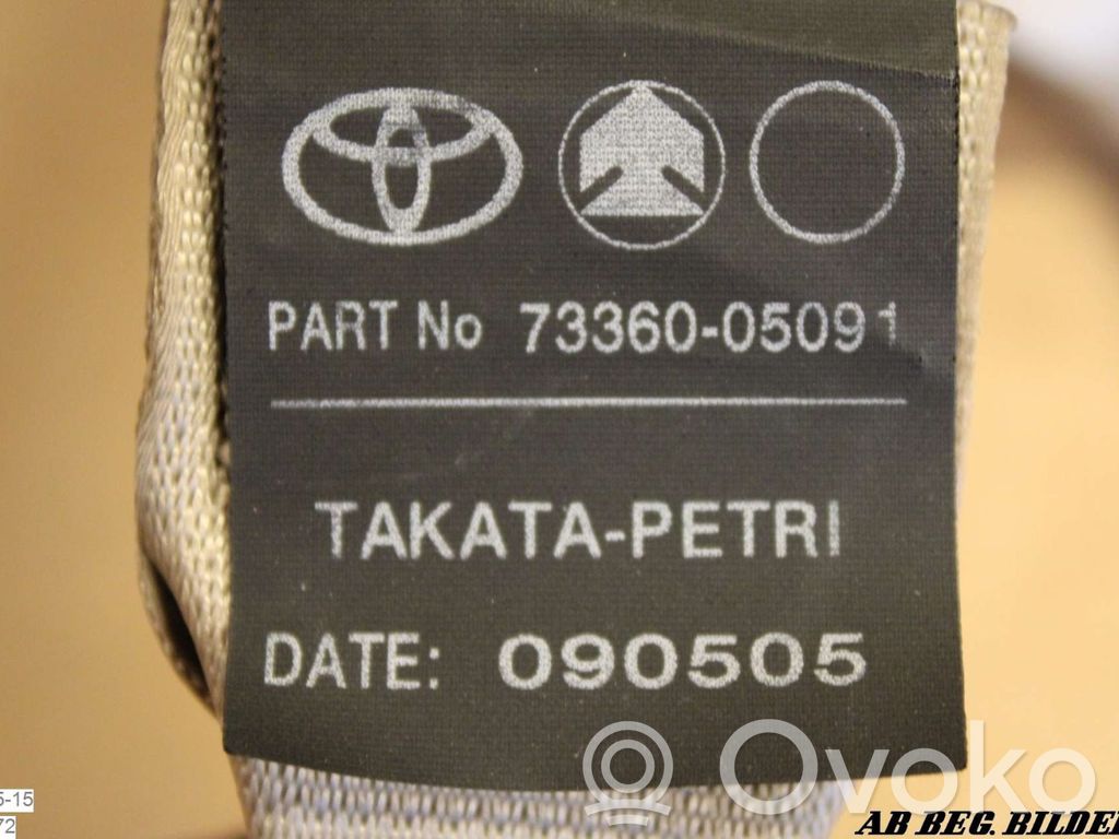 Toyota Avensis T250 Pas bezpieczeństwa fotela tylnego 
