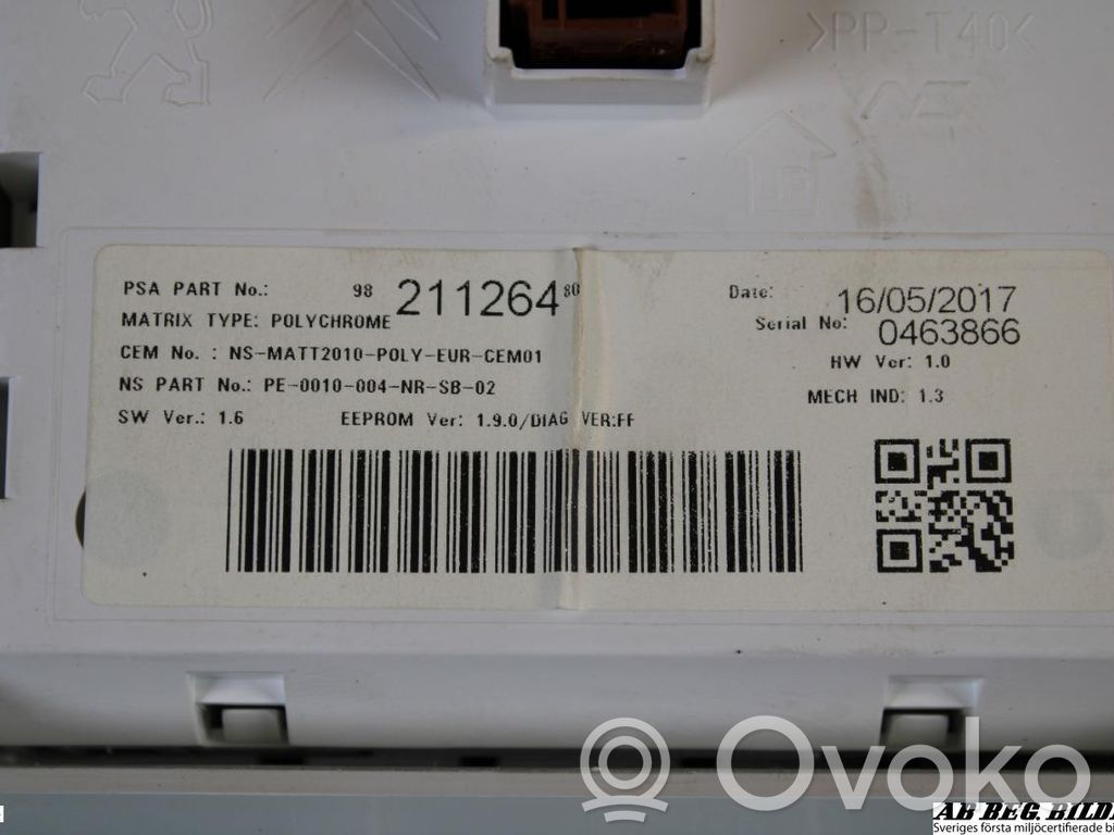 Peugeot 2008 I Tachimetro (quadro strumenti)