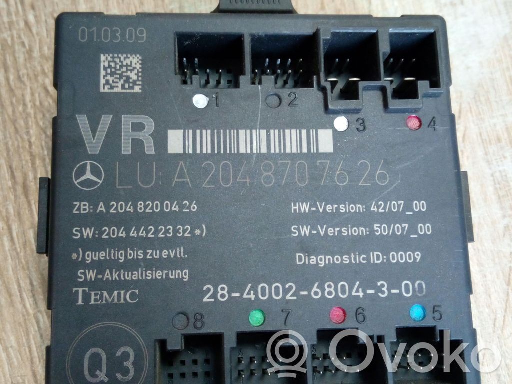 Mercedes-Benz GLK (X204) Door control unit/module 