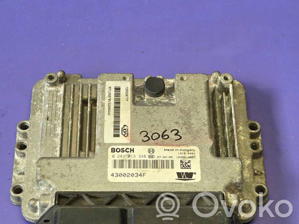 Engine control unit/module ECU   43002034F,1039S13862,0281013348