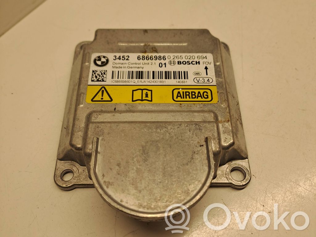 BMW 5 F10 F11 Unitate/modul de comandă airbaguri 