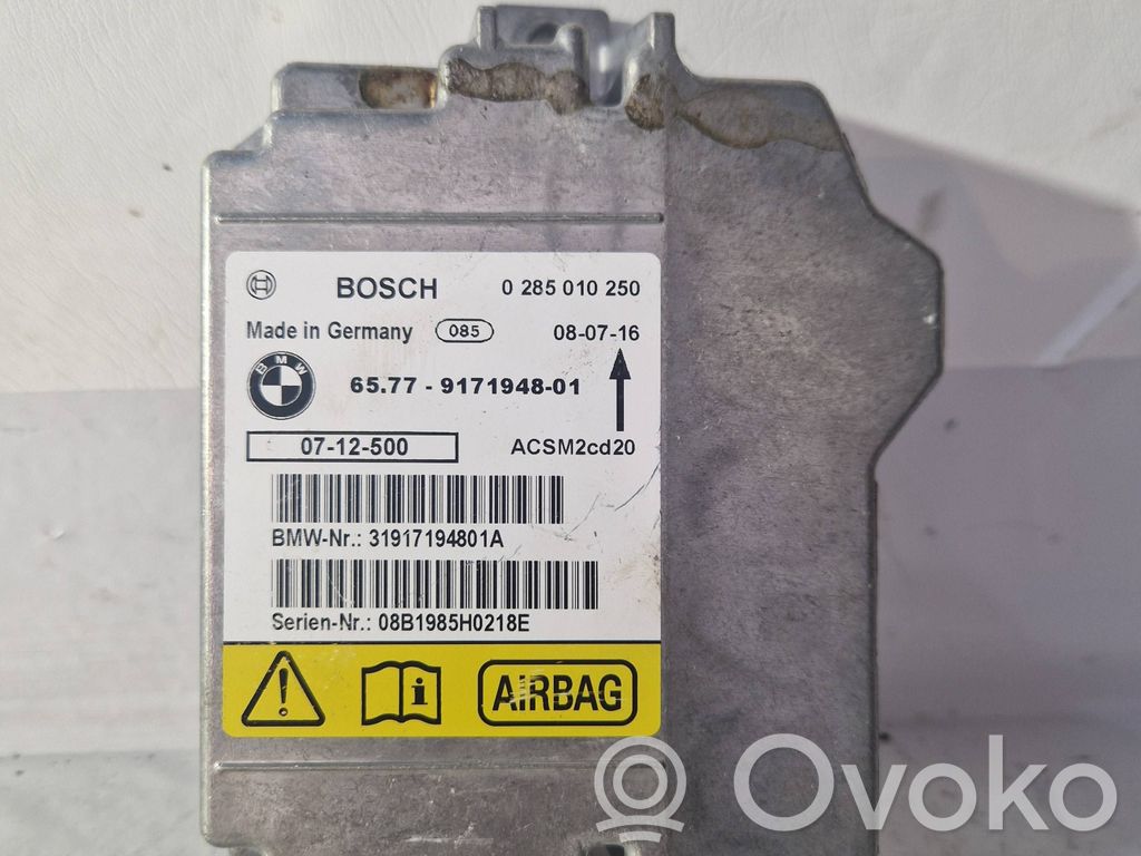 Airbag control unit/module   0285010250,9171948,31917194801A,ACSM2C920