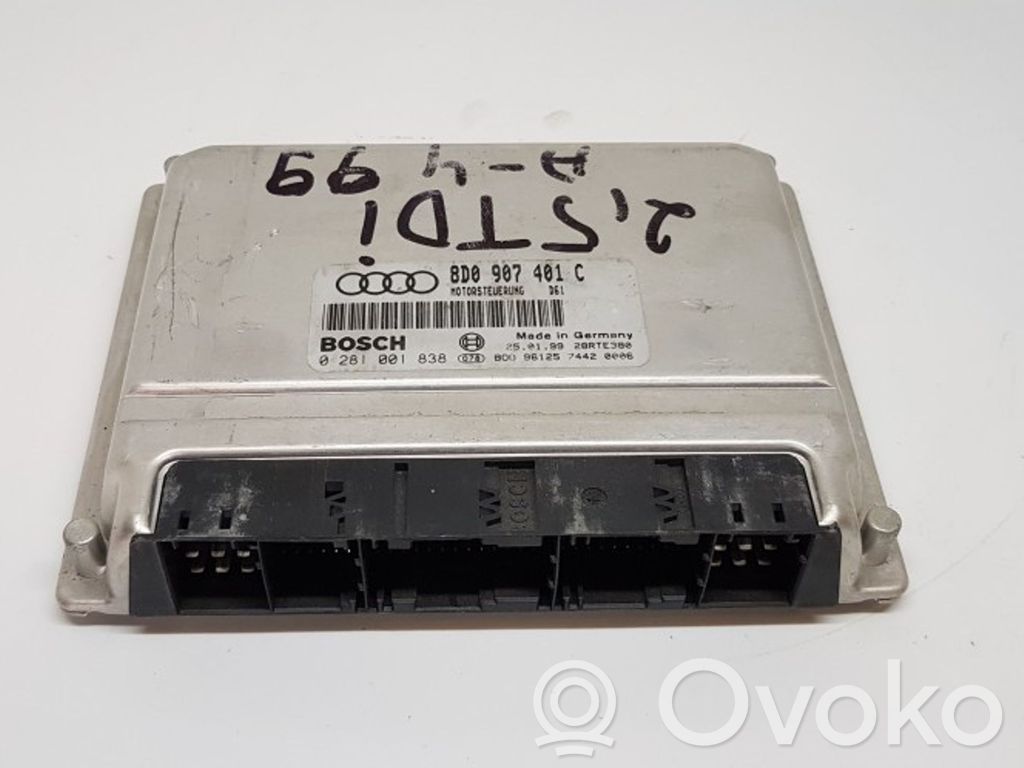 Engine control unit/module   8D0907401C,0281001838