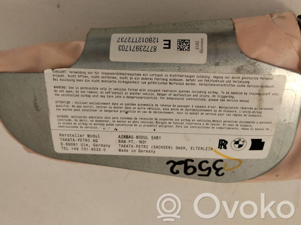 BMW 7 F01 F02 F03 F04 Poduszka powietrzna Airbag fotela 