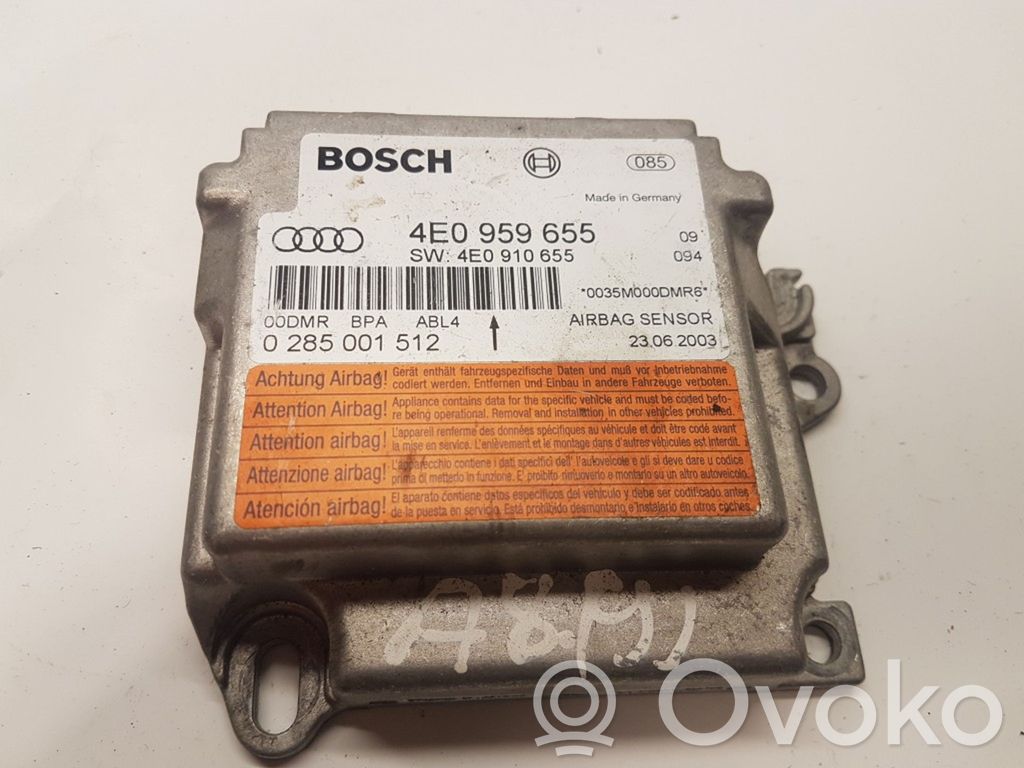 Audi A8 S8 D3 4E Airbag control unit/module 