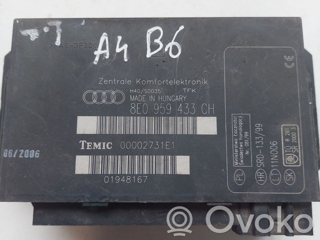 Audi A4 S4 B7 8E 8H Mukavuusmoduuli 