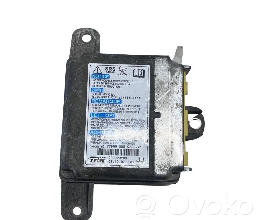 Unidad de control/módulo del Airbag   77960SNBG222M1