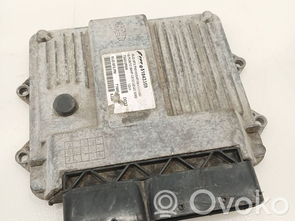 Engine control unit/module ECU   51843359,MJD6F3PM,716000,7GGN2RS91