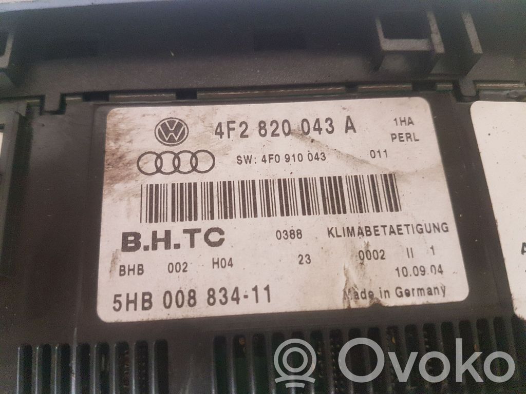Audi A6 S6 C6 4F Climate control unit 