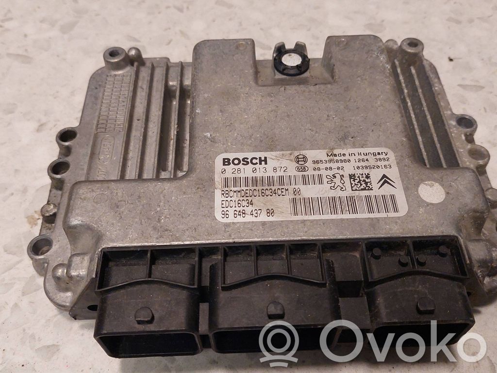 Engine control unit/module   0281013872,EDC16034,9664843780