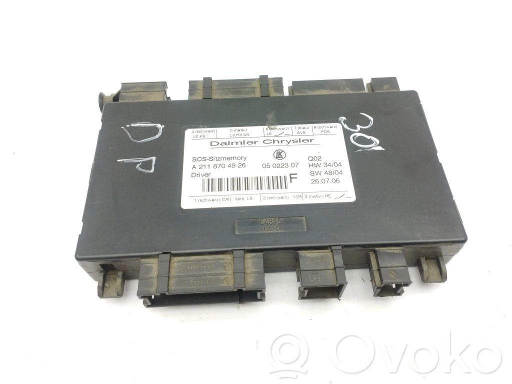 Mercedes-Benz R W251 Modulo di controllo sedile