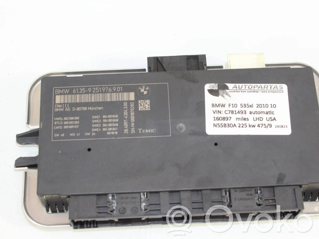 BMW 5 F10 F11 Sterownik / Moduł świateł LCM 