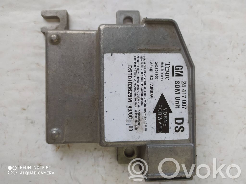 Opel Meriva A Airbag control unit/module 