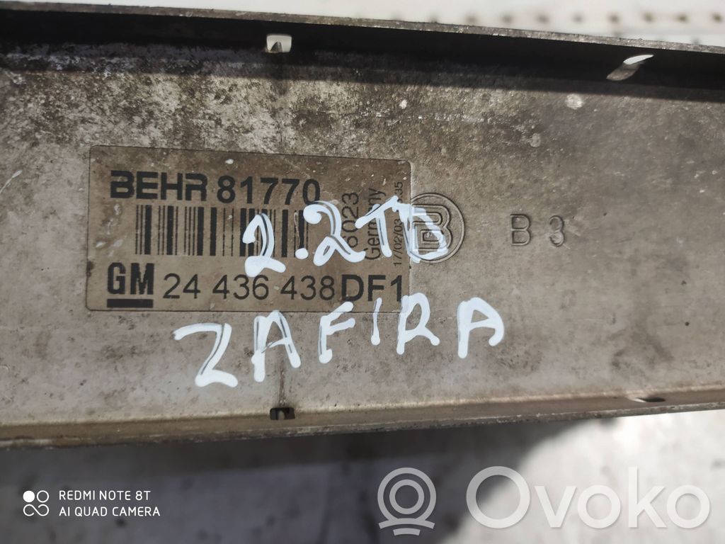 Opel Zafira A Radiador intercooler 