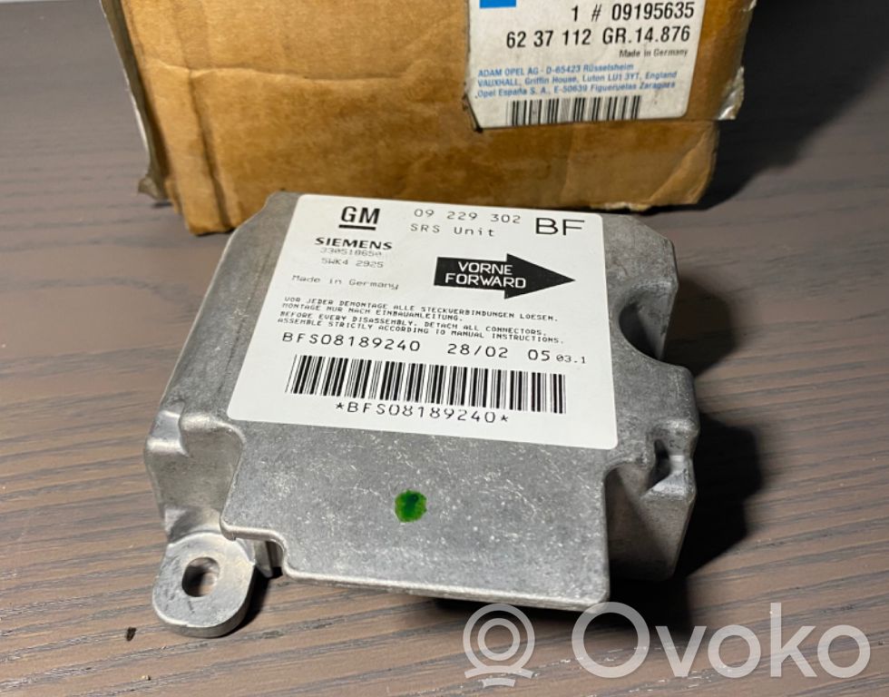 Opel Astra G Unidad de control/módulo del Airbag 