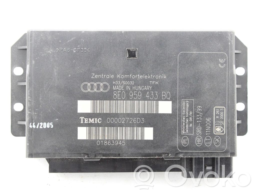 Audi A4 S4 B7 8E 8H Moduł / Sterownik komfortu 