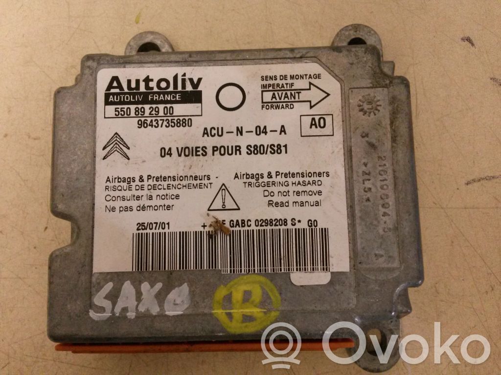 Citroen Saxo Airbag control unit/module 
