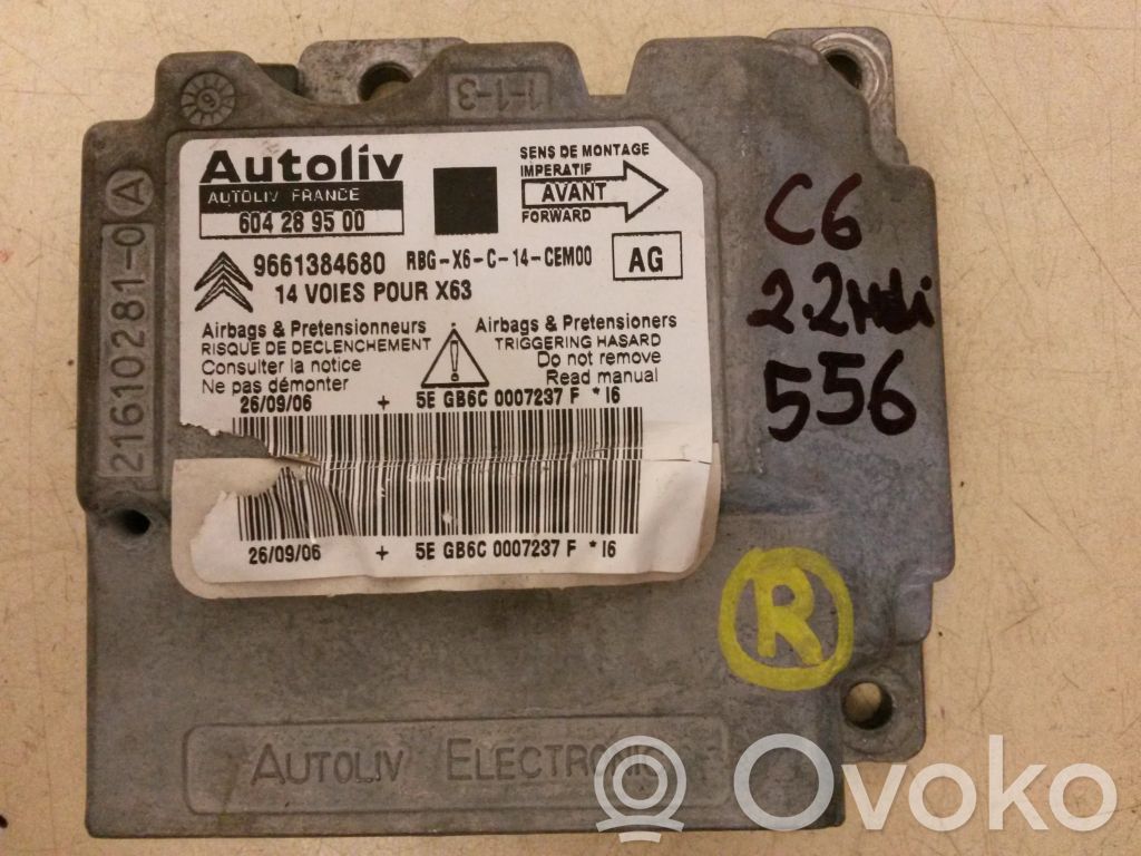 Citroen C6 Airbag control unit/module 