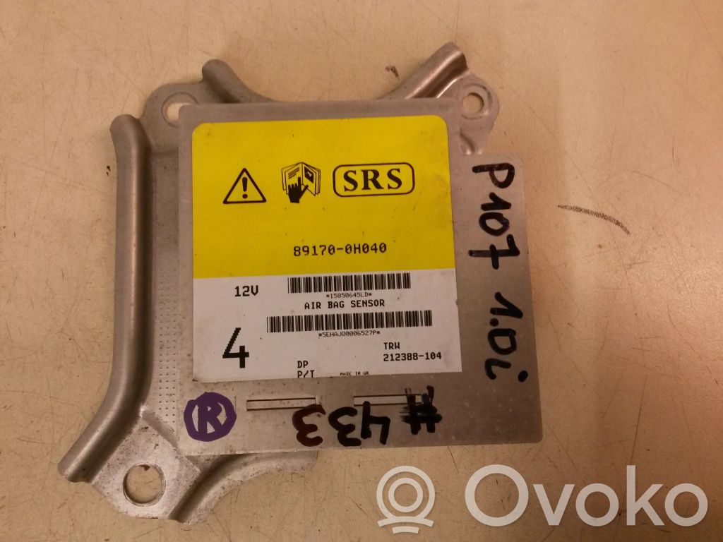 Peugeot 107 Airbag control unit/module 