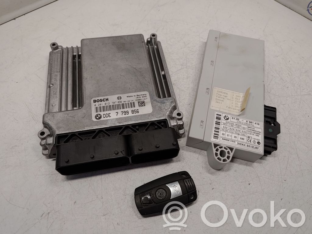 BMW 5 E60 E61 Komputer / Sterownik ECU i komplet kluczy 