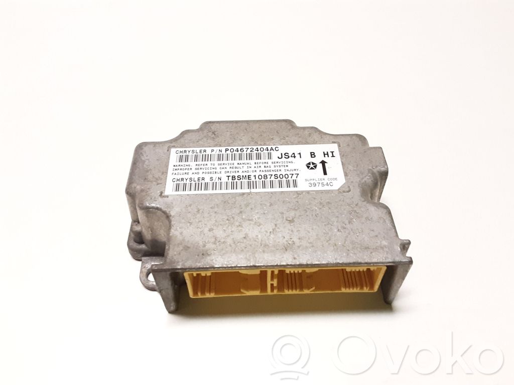 Airbag control unit/module   P04672404AC,TBSME1087S0077,39754C
