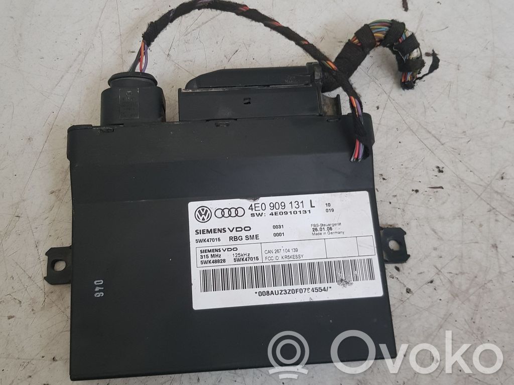 Audi A8 S8 D3 4E Keyless (KESSY) go control unit/module 