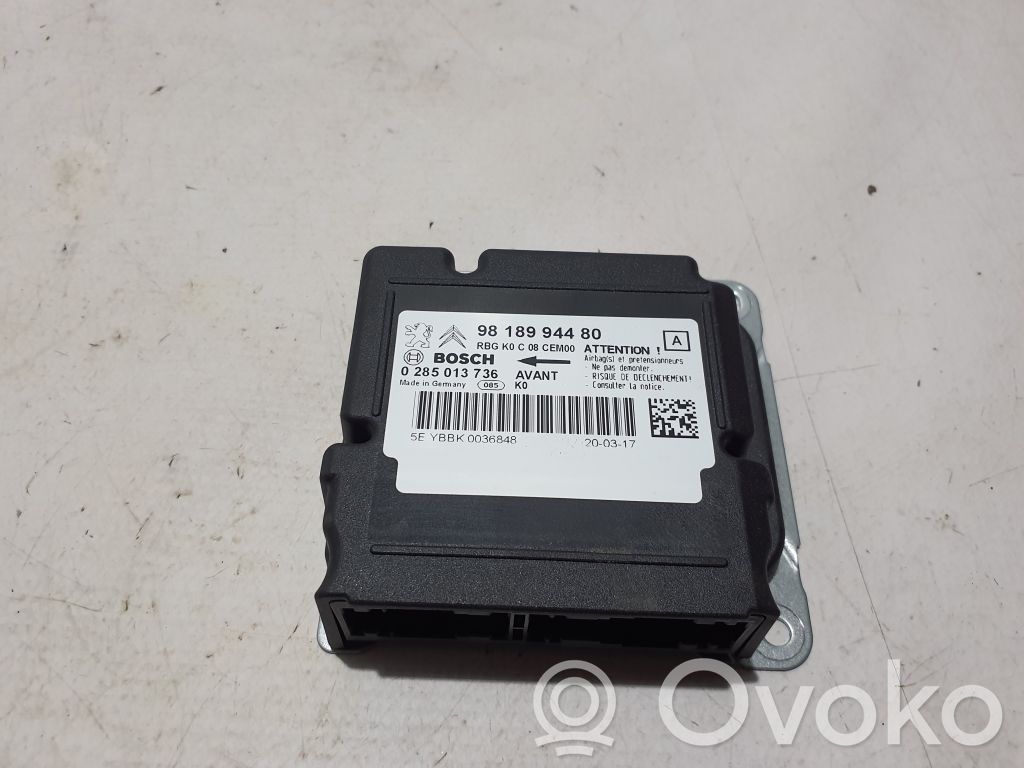 Toyota Proace Airbag control unit/module 