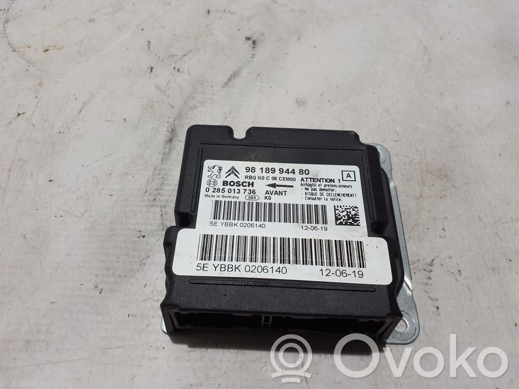Peugeot Expert Airbag control unit/module 