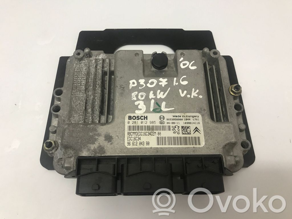 Engine control unit/module   0281012985,9661204380,0281012985,1039S14116,9653958980
