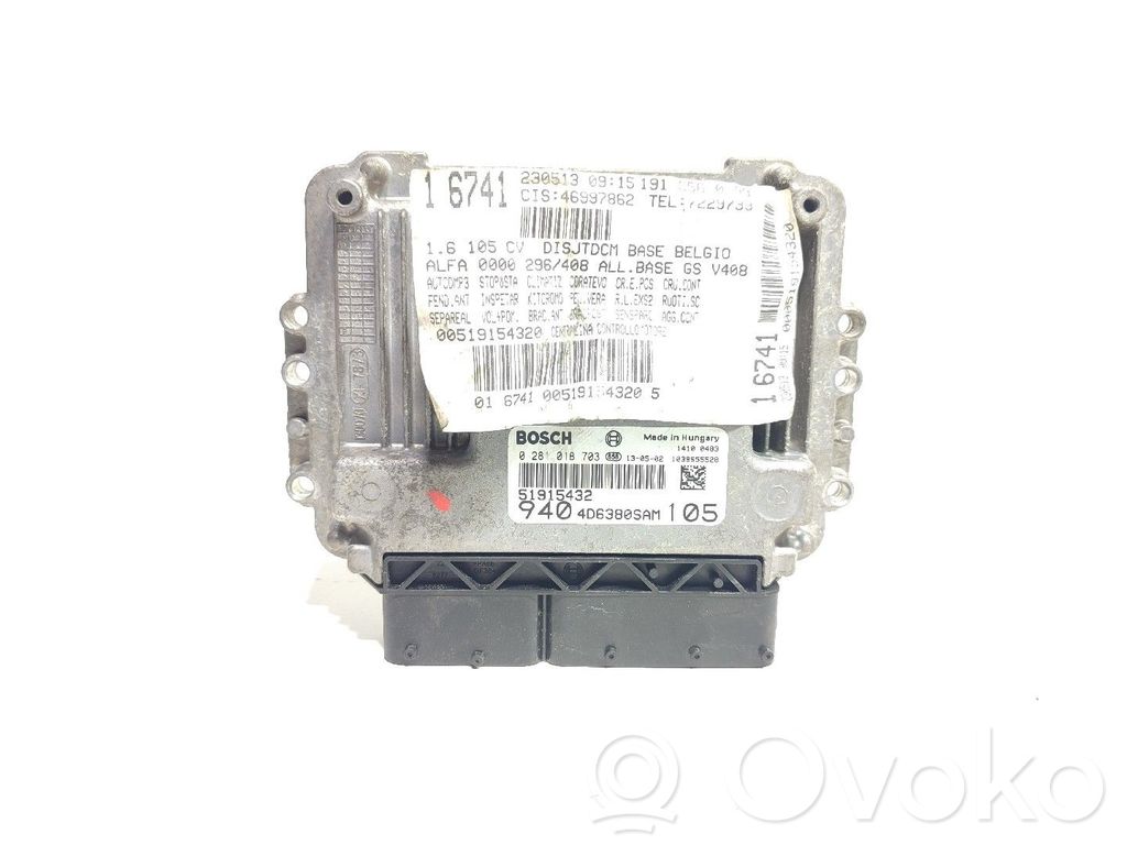 Alfa Romeo Giulietta Engine control unit/module 