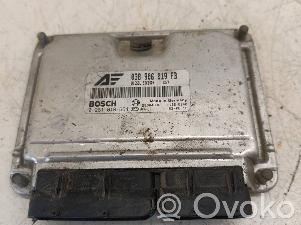 Engine control unit/module   038906019FB,28SA4996,0281010664