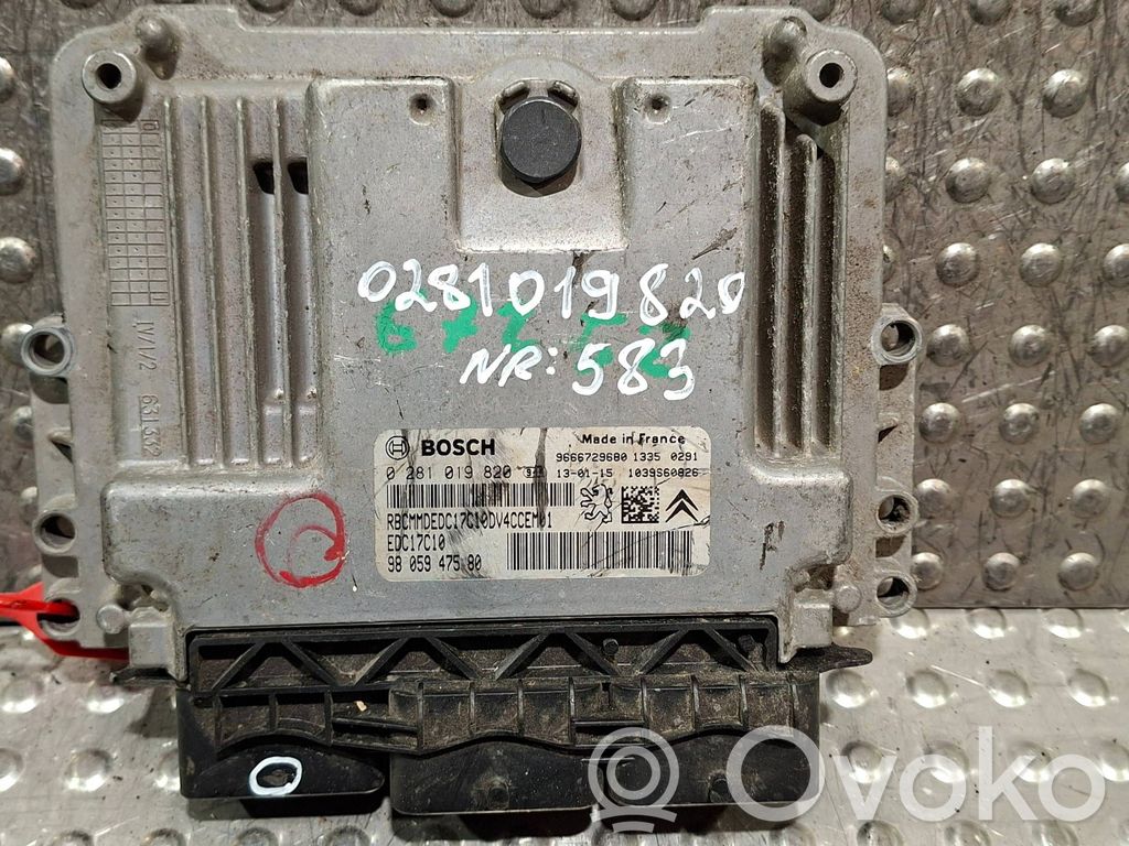 Engine control unit/module   S25053683,9666729680,9805947580,0281019820