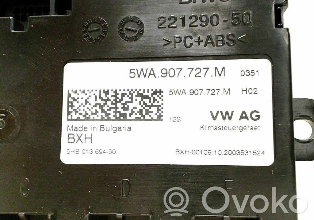 Volkswagen Caddy Unité de contrôle climatisation / chauffage 