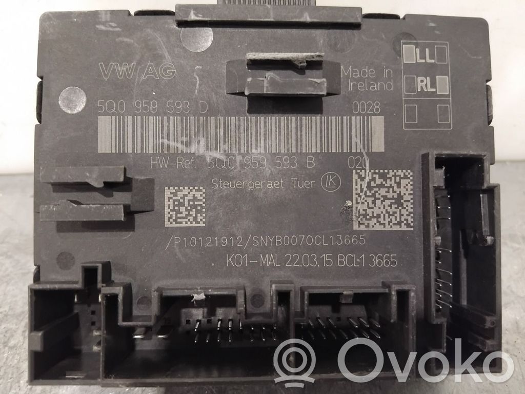 Unité de commande module de porte   5Q0959593D,5Q0959593D,5Q0959593D,5Q0959593D