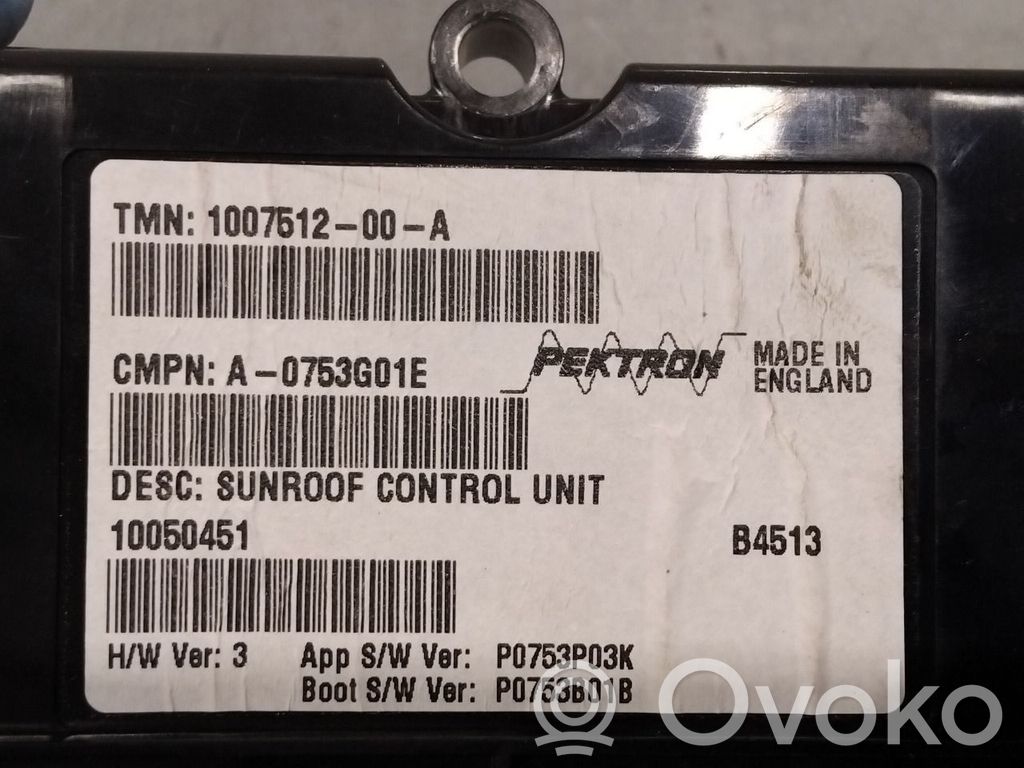 Unidad de control/módulo del techo solar   100751200A,100751200A